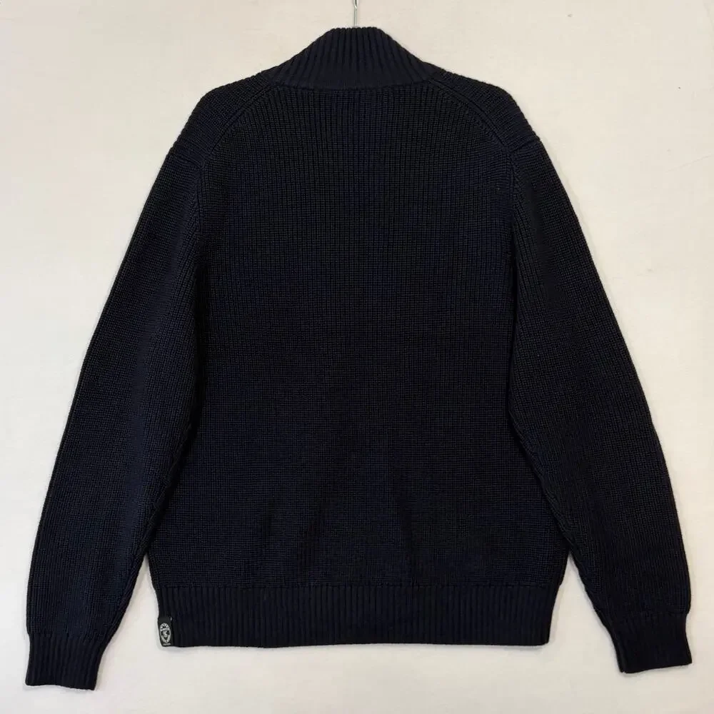 Todd Snyder Full Zip Sweater Men's XL Blue Knit Heavy Merino Wool